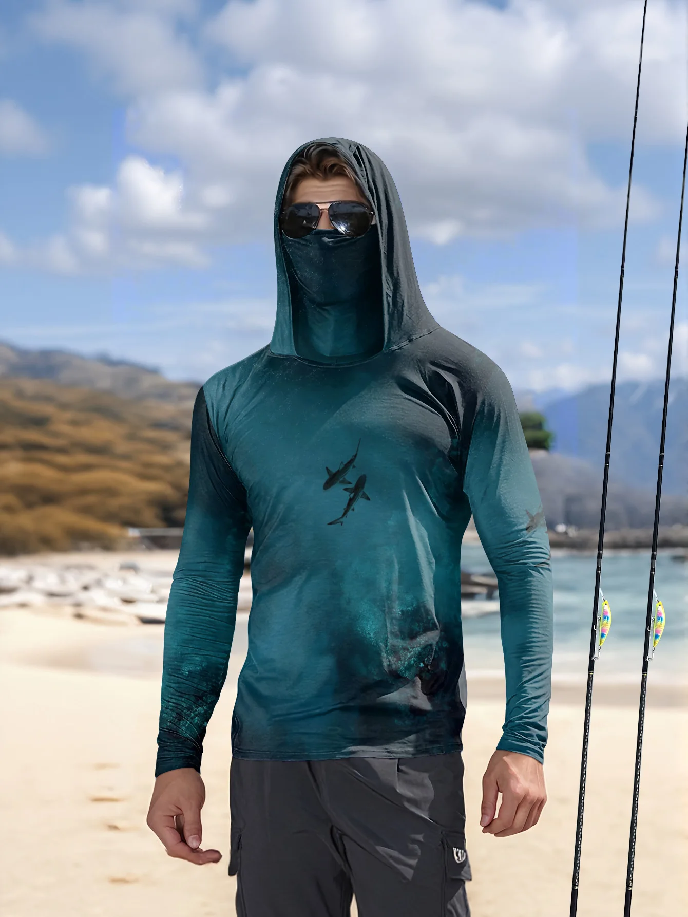 UPF50+ Men Fishing Hoodie With - đánh giá và giá Fishing Mask Sun Protection