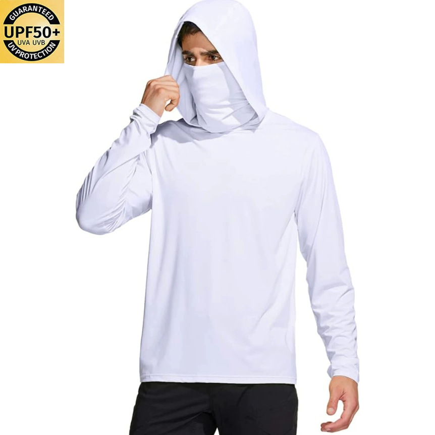 Men Solid Color Hooded Fishing - đánh giá và giá Fishing Shirt Uv Protection